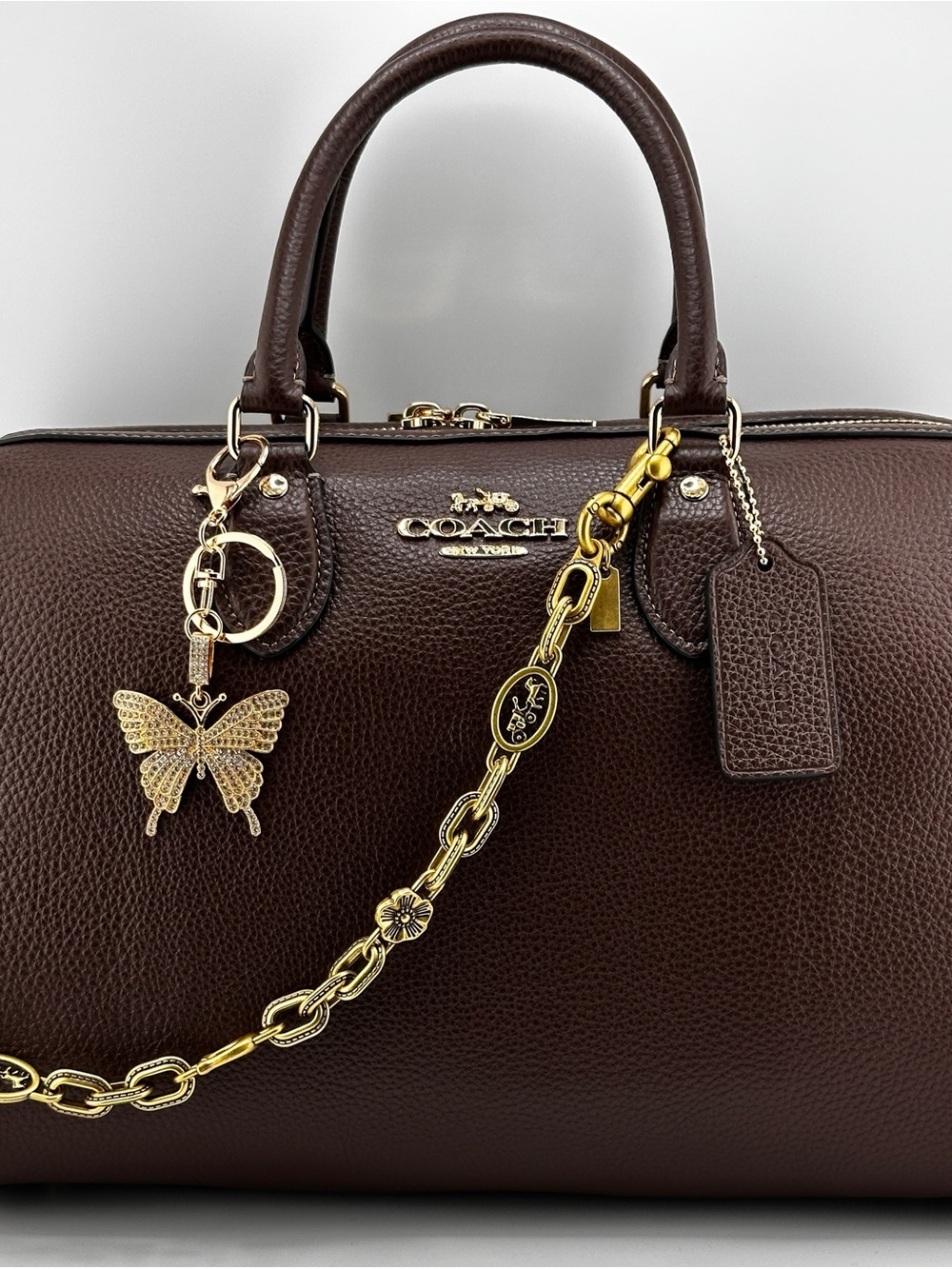 COACH Rowan Large Super Slouchy Satchel Bag, MAPLE; RARE ITEM, Bling included!